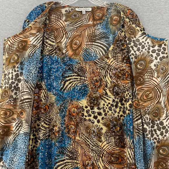 Emily Daniels Womens 2X Animal Print Tank Kimono Cardigan One Piece Shimmer - Picture 2 of 8